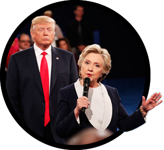 Hillary and Donald Trump debate