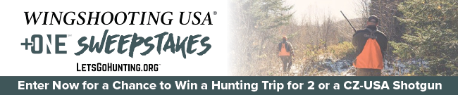 WingShooting USA +ONE Sweepstakes - Enter Now for a Chance to Win a Hunting Trip for 2 or a CZ-USA Shotgun